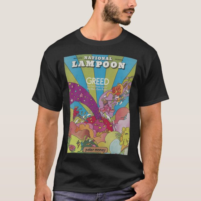 T-shirt National Lampoon Greed Cover funny (Devant)