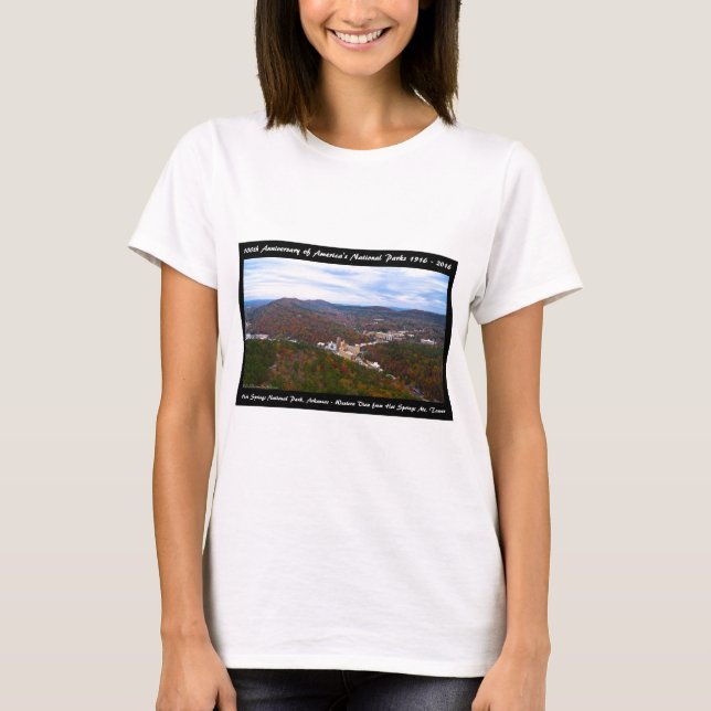 T-shirt National Park Anniversary Hot Springs Vue d'automn (Devant)