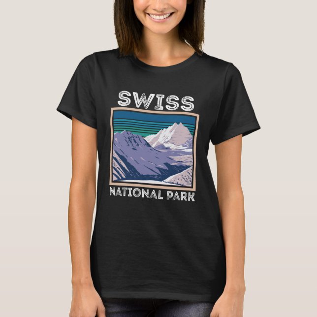 T-shirt National Park Souvenir Swiss Alps Switzerland Moun (Devant)