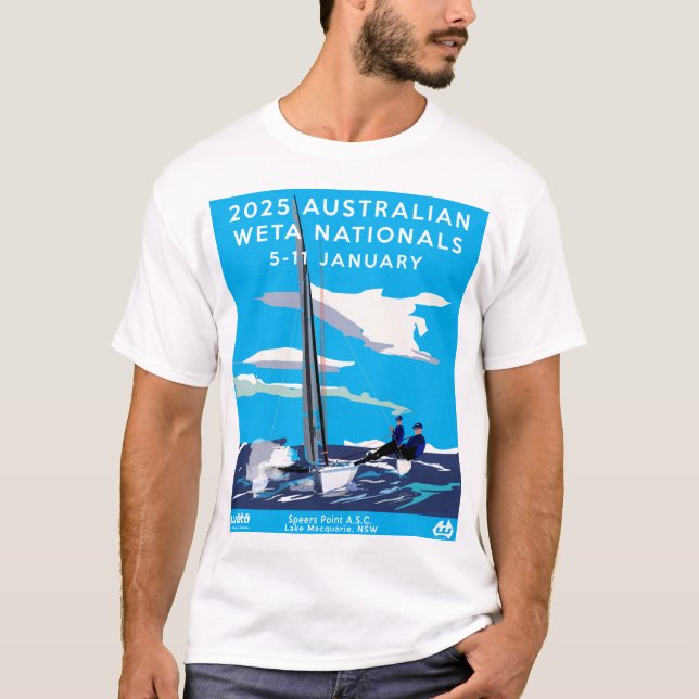 T-shirt national Weta 2025 - Blanc/Noir/Bleu (Devant)