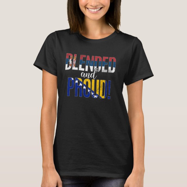 T-shirt Nationalité Fier Et Fier À Moitié Serbe (Devant)