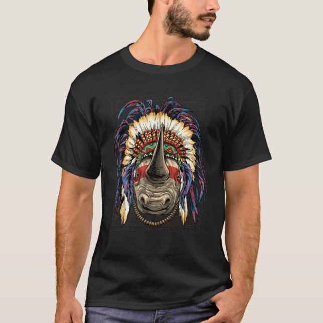 T-shirt Native American Indian Rhinoceros Indigenous Peopl (Devant)