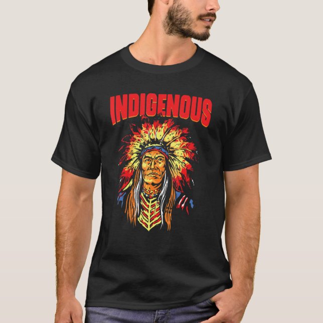 T-shirt Native American Indigenous Red Hand Indian Blood T (Devant)