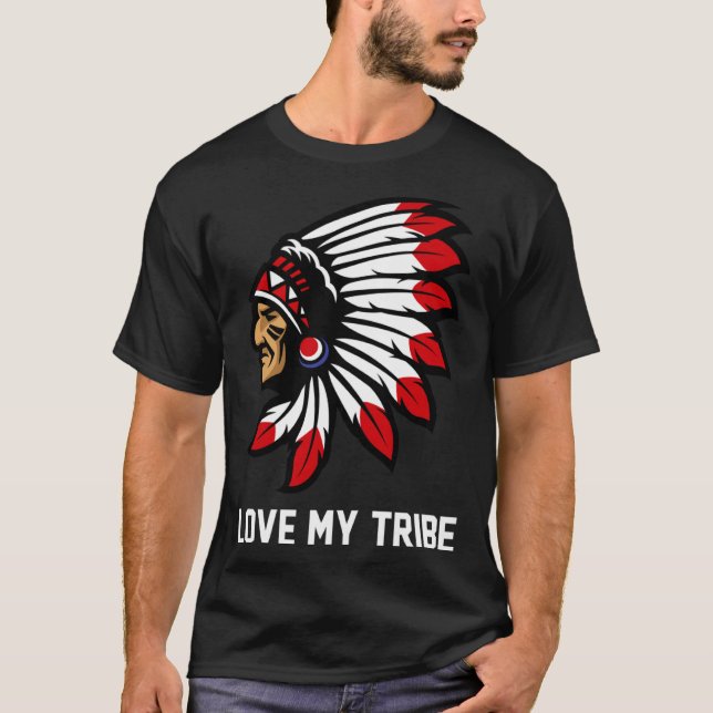 T-shirt Native American Love My Tribe Indian American Prid (Devant)