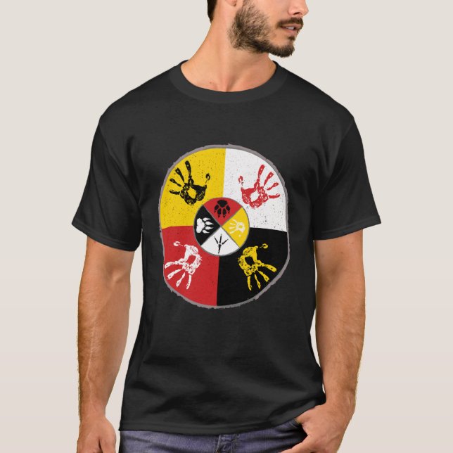 T-shirt Native American Medicine Wheel MMIW Main (Devant)