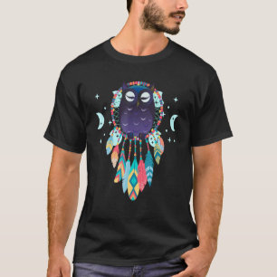 T-shirt Native American Moon Dreamcatcher Owl Spiritual Dr