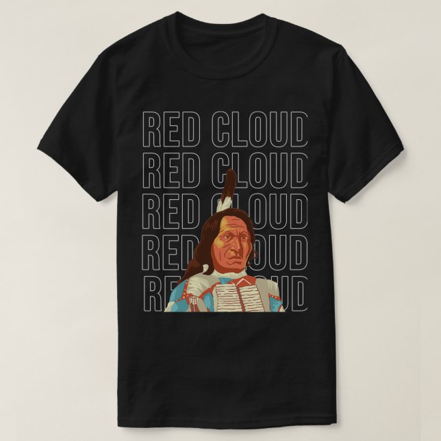 T-shirt Native American Red Cloud Cool Design  (Design devant)