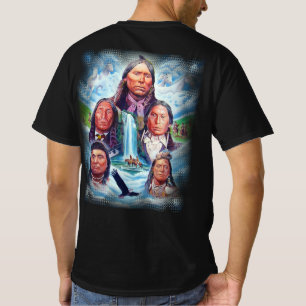 T-shirt Native Americans Indian Chiefs Mens Retour Imprime