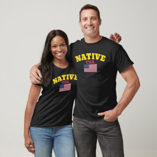 T-shirt Native Team USA Flag Officiel vrai Tee - shirt cla