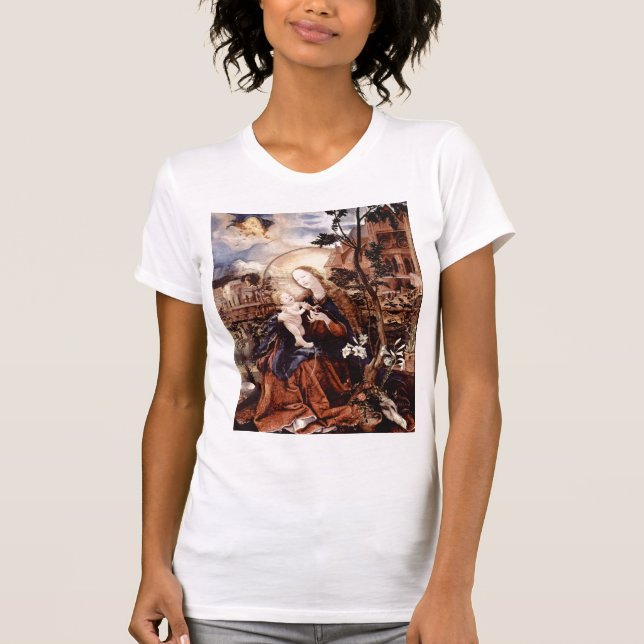 T-SHIRT NATIVITÉ AVEC DES LILLES BLANCHES - MAGIE DE NOËL (Devant)