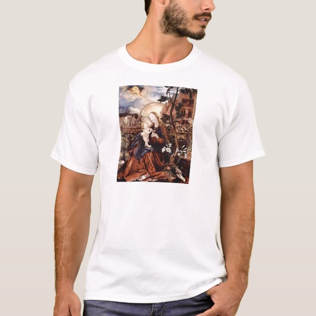 T-SHIRT NATIVITÉ AVEC DES LILLES BLANCHES - MAGIE DE NOËL (Devant)