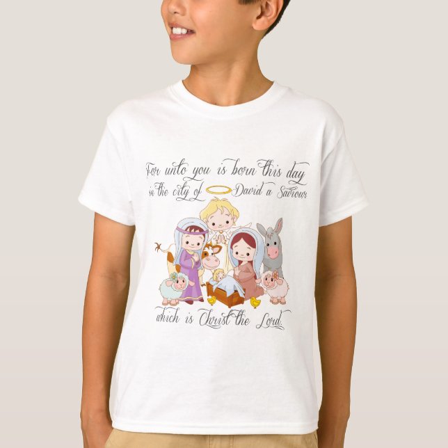 T-shirt Nativité de Jésus de bébé (Devant)