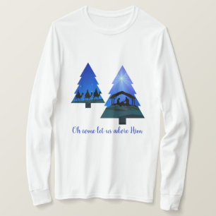 T-shirt Nativité de l'arbre de Noël : Oh, allons-nous l'ad