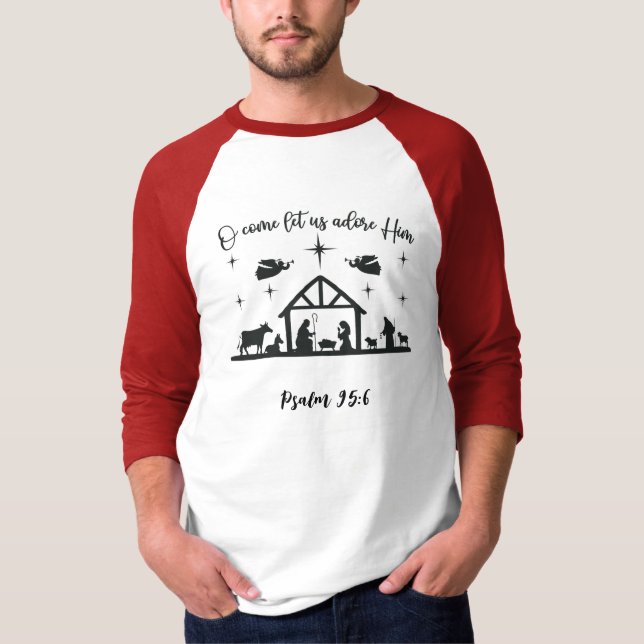 T-shirt Nativité de Noël 3/4 Sleeve (Devant)