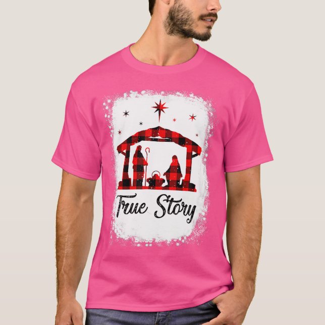 T-shirt Nativité De Noël Véritable Histoire De Jésus Naiss (Devant)
