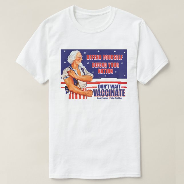T-shirt N'attendez pas le vaccin Oncle Sam Retro Prenez le (Design devant)