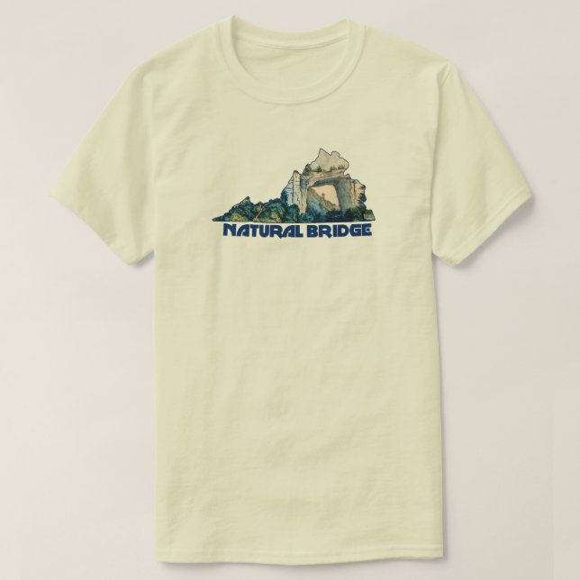 T-shirt Natural Bridge Virginia State Map (Design devant)