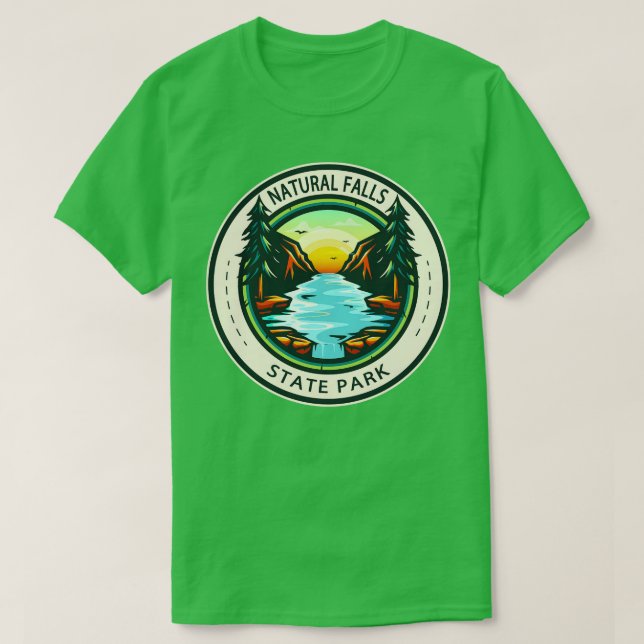 T-shirt Natural Falls State Park Oklahoma Badge (Design devant)