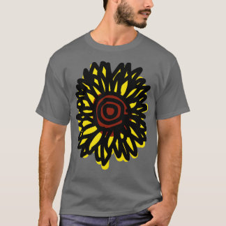 T-shirt Nature Art Abstrait Tournesol jaune