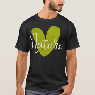 T-shirt nature avec typographie cardiaque minimaliste simp