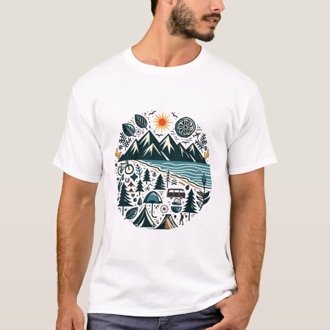 T-shirt Nature Aventure Camping Exploration Voyage (Devant)