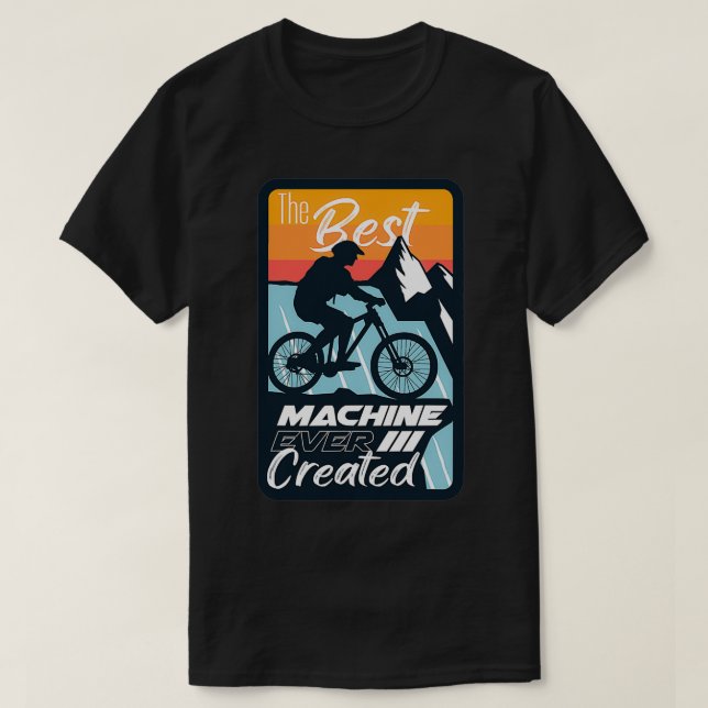 T-shirt Nature Bicycle The Best Machine Ever  (Design devant)