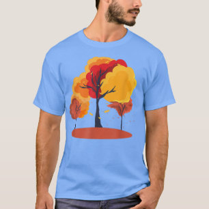 T-shirt Nature colorée Forêt Feuilles Automne Arbres Tombé