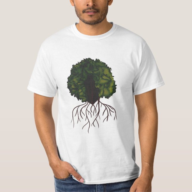 T-shirt Nature esthétique Afro Collage Art avec racines d' (Devant)