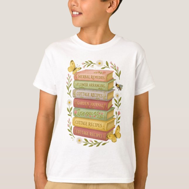 T-shirt Nature et livre Lover Botanique Stack (Devant)
