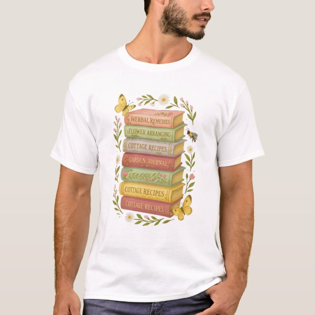 T-shirt Nature et livre Lover Botanique Stack (Devant)