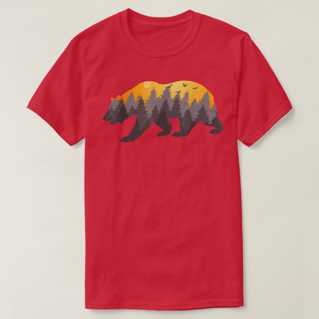 T-shirt Nature Forest Bear  (Design devant)