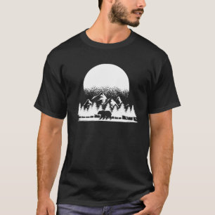 T-shirt Nature Forêt Animal Ours Faune Forêt Sunset M