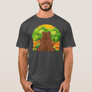 T-shirt Nature Forêt Brown Ours Lève Faune Animal Ret
