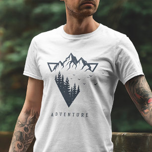 T-shirt Nature géométrique moderne Montagnes Aventure