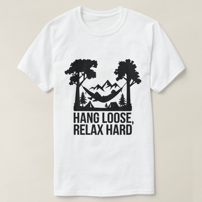 T-shirt Nature Hammock Camping Relaxant Silhouette Art (Design devant)