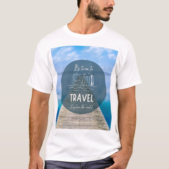 T-shirt Nature Il est temps de voyager Citation (Devant)
