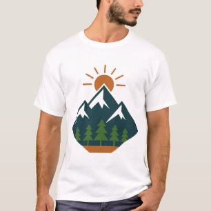 T-shirt nature moderne géométrique Mountain Advent