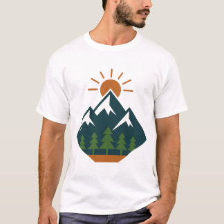 T-shirt nature moderne géométrique Mountain Advent