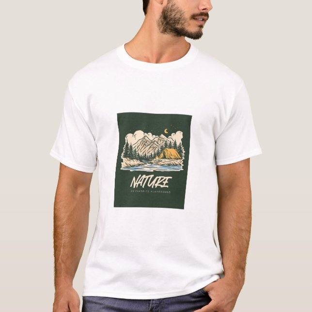 T-shirt Nature : Mon Terrain de Jeu Préféré Camping & Rand (Devant)