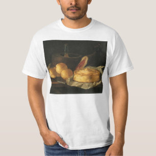 T-shirt Nature morte baroque vintage avec pain, tarte, jam