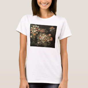 T-shirt Nature morte de fleurs, floral baroque vintage