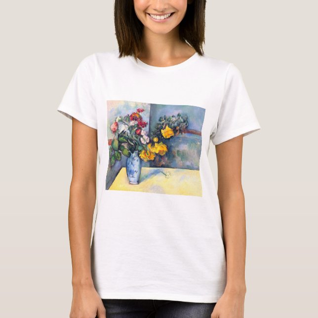 T-shirt Nature morte Fleurs dans un vase par Paul Cézanne (Devant)