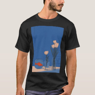 T-shirt Nature morte moderne de poisson rouge minimaliste