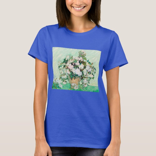 T-shirt Nature morte Roses dans un vase par Vincent van Go (Devant)