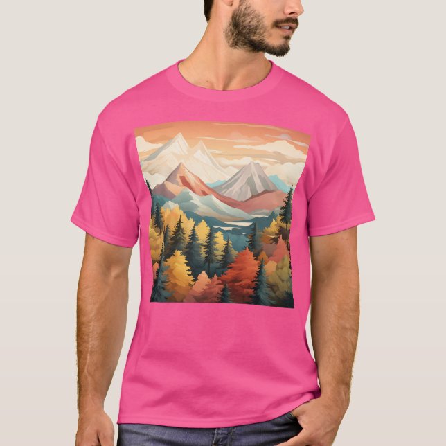 T-shirt Nature Mountains Motif Actif (Devant)