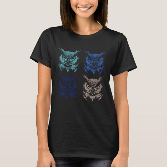 T-shirt Nature Owl Wildlife Forest Animal Artsy Owl (Devant)