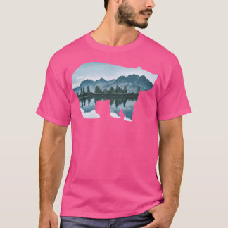 T-shirt Nature Paysage Bear Baseball Sleeve