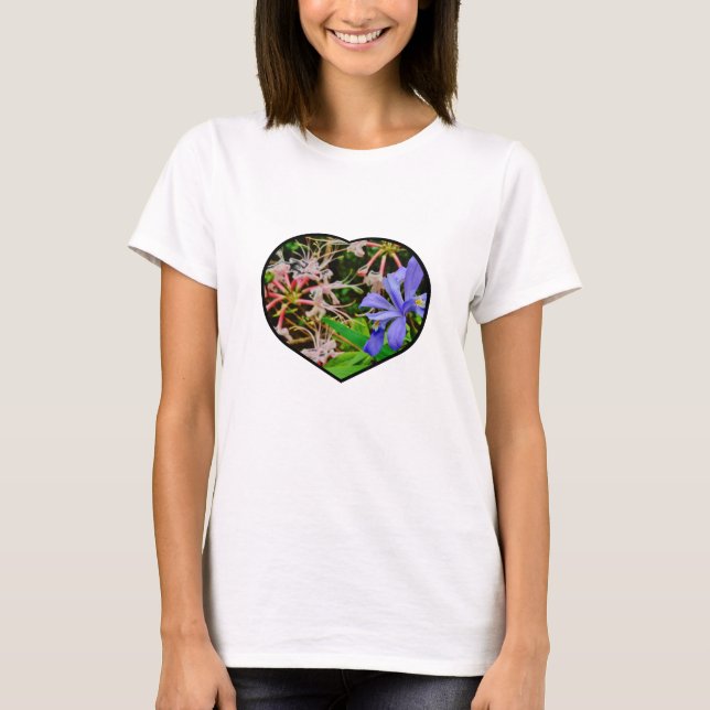T-shirt Nature photograph Iris purple wildflower (Devant)