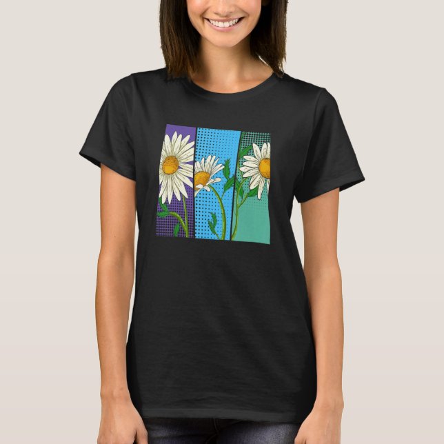 T-shirt Nature Plante Jardin Botanique Fleur Pop Daisy Flo (Devant)