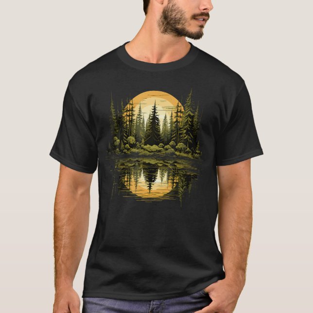 T-shirt Nature Reflection Forêt Arbres Faune Extérieure (Devant)